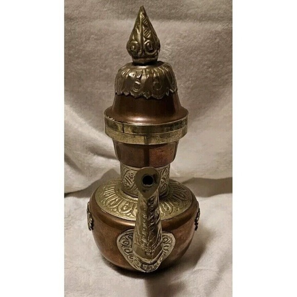 Vintage Tibetan Dragon Teapot Ornate Hand Made Copper Nickel Brass - Picture 3 of 12